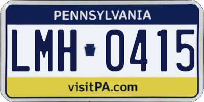 PA license plate LMH0415