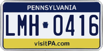 PA license plate LMH0416