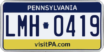PA license plate LMH0419