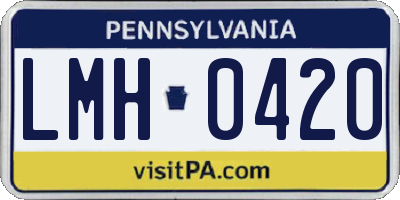 PA license plate LMH0420
