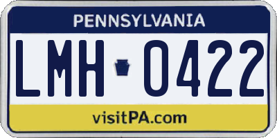 PA license plate LMH0422