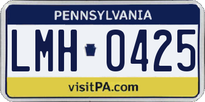PA license plate LMH0425