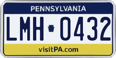 PA license plate LMH0432