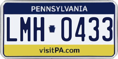 PA license plate LMH0433