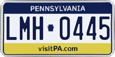 PA license plate LMH0445