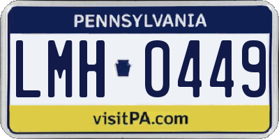 PA license plate LMH0449