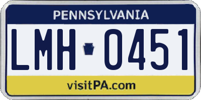 PA license plate LMH0451