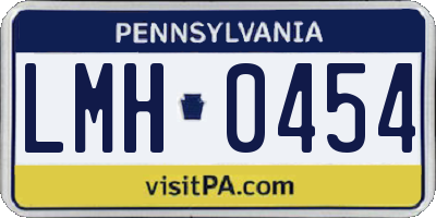 PA license plate LMH0454