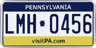 PA license plate LMH0456