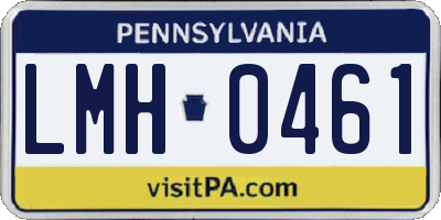 PA license plate LMH0461