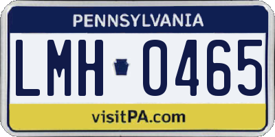 PA license plate LMH0465