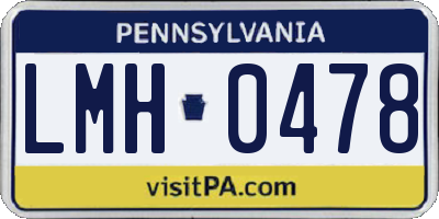 PA license plate LMH0478