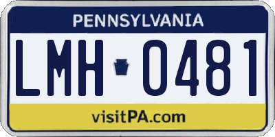 PA license plate LMH0481
