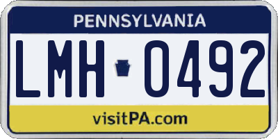 PA license plate LMH0492