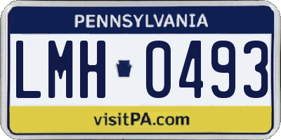 PA license plate LMH0493