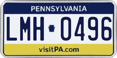 PA license plate LMH0496