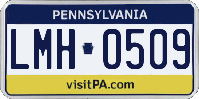 PA license plate LMH0509