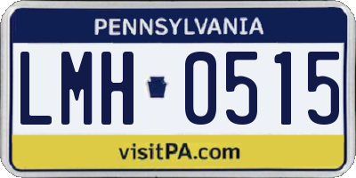 PA license plate LMH0515