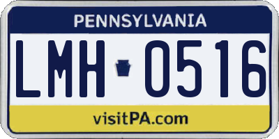 PA license plate LMH0516