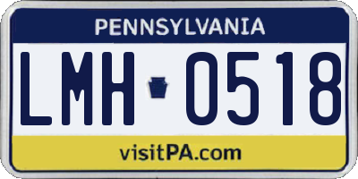 PA license plate LMH0518