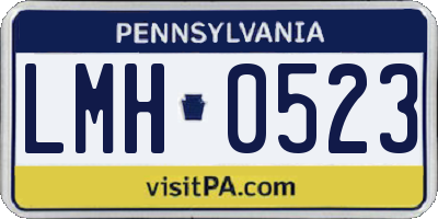 PA license plate LMH0523
