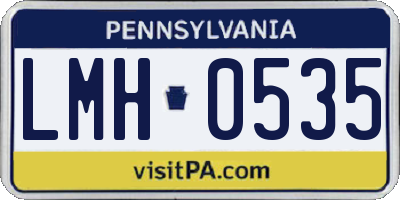 PA license plate LMH0535