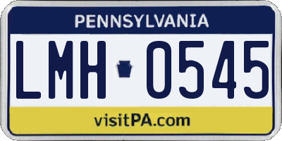 PA license plate LMH0545