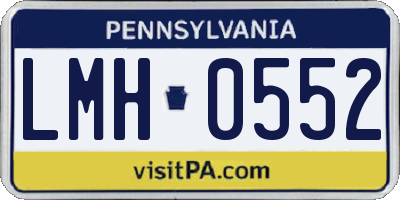 PA license plate LMH0552