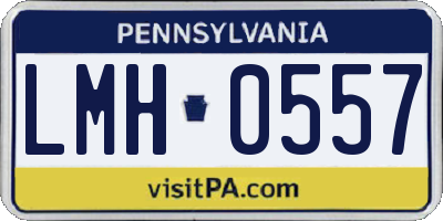 PA license plate LMH0557