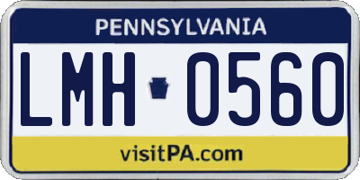 PA license plate LMH0560
