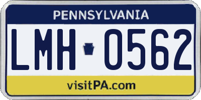 PA license plate LMH0562