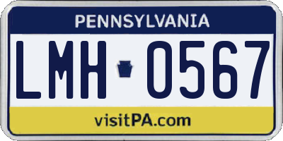PA license plate LMH0567