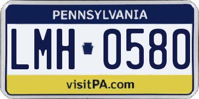 PA license plate LMH0580