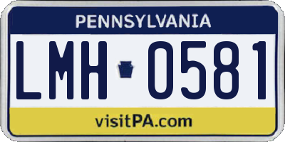 PA license plate LMH0581