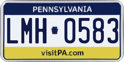 PA license plate LMH0583