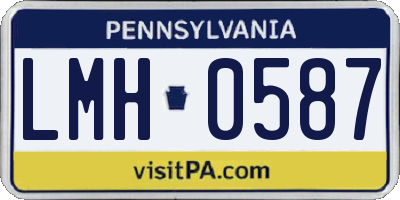 PA license plate LMH0587