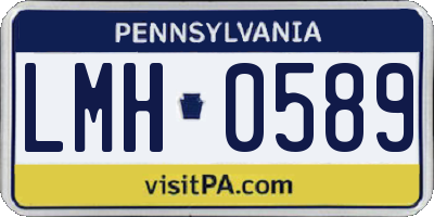 PA license plate LMH0589