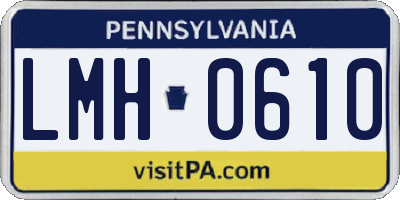 PA license plate LMH0610