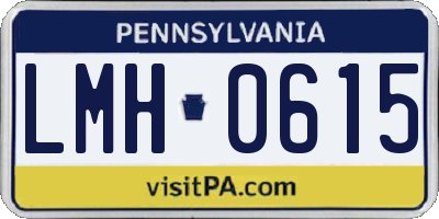 PA license plate LMH0615