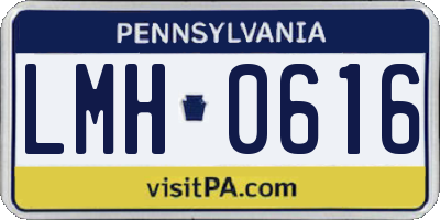PA license plate LMH0616