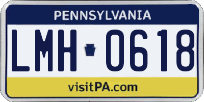 PA license plate LMH0618