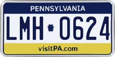 PA license plate LMH0624