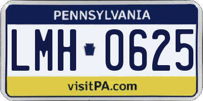PA license plate LMH0625