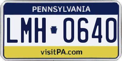 PA license plate LMH0640