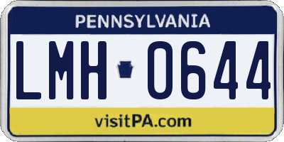 PA license plate LMH0644