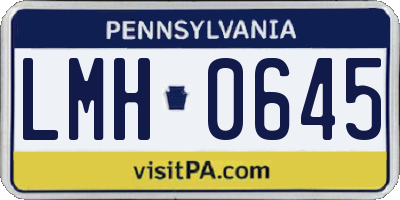 PA license plate LMH0645