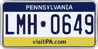 PA license plate LMH0649
