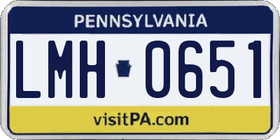 PA license plate LMH0651