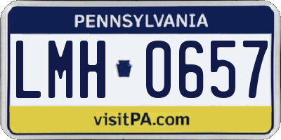 PA license plate LMH0657