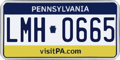PA license plate LMH0665